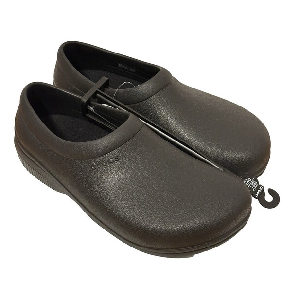 Crocs Adult On The Clock Clogs Slip On Slip Resistant Work Black  Size 10 M 12 W - Picture 1 of 4